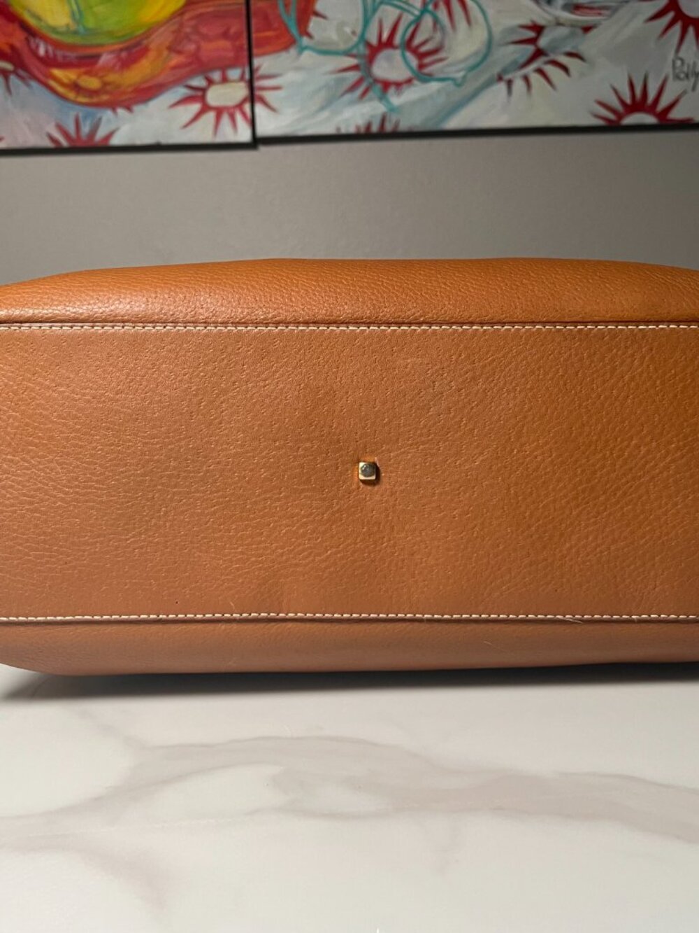 Salvatore Ferragamo Gancini Brown Leather Satchel Top Handle Shoulder Bag - Picture 12 of 16